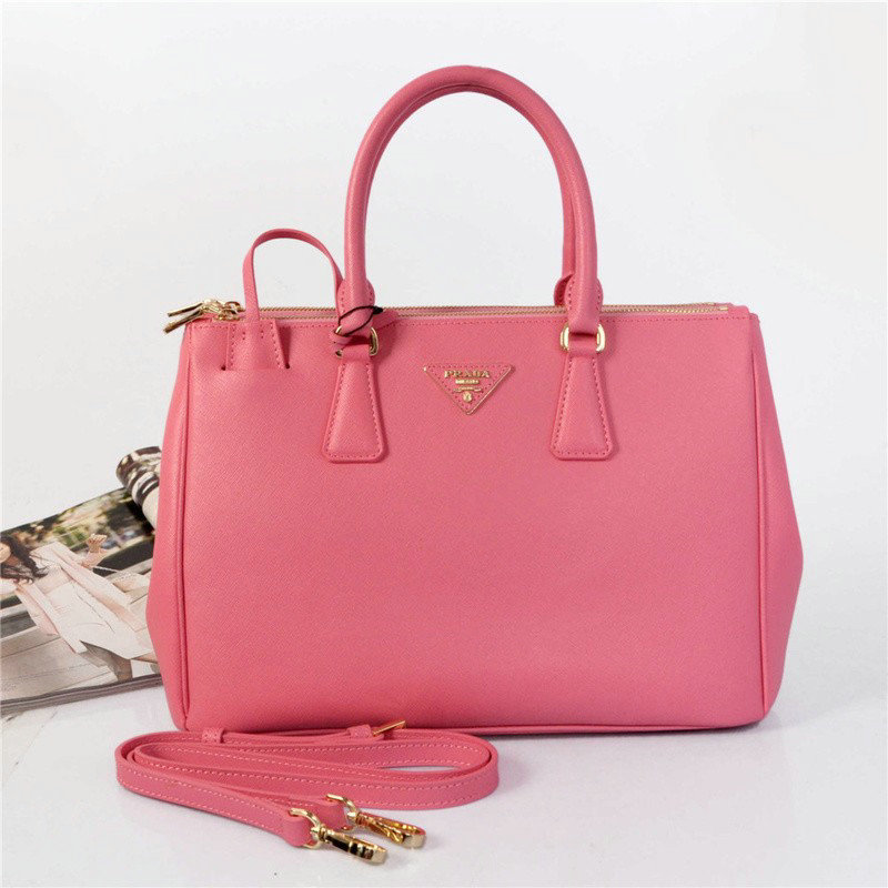 2014 Prada saffiano calfskin 33cm tote BN2274 pink on sale